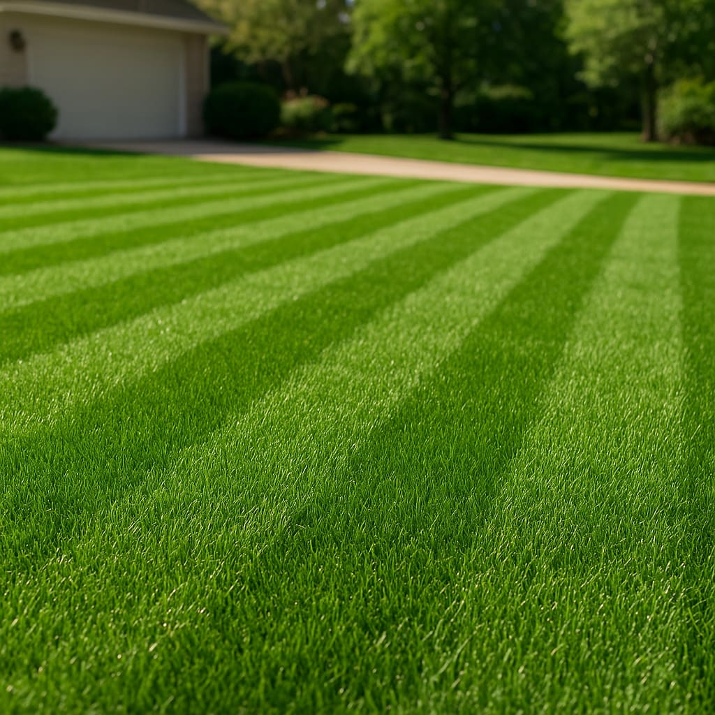 Frisch gemähter Rasen